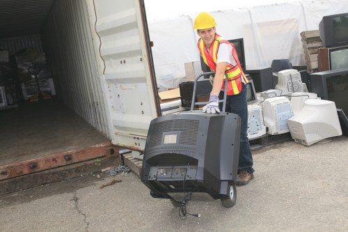 Professional waste clearance team at a Fulham site