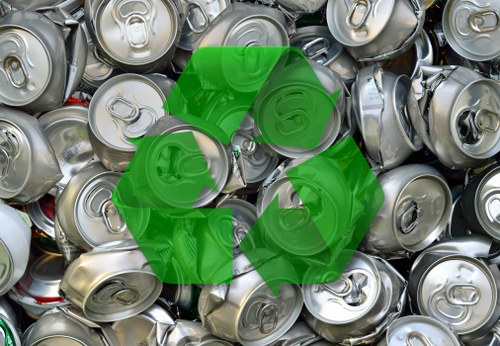 Workers managing builders waste clearance